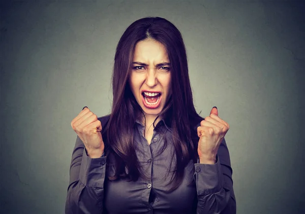 Annoyed angry woman screaming — Stock Photo, Image