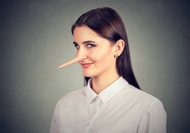 Liar sly funny looking woman  clipart