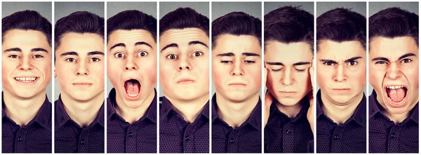 Collage de un hombre expresando diferentes emociones — Foto de Stock