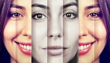 Mutlu genç kadın acı duyguları gizleme 