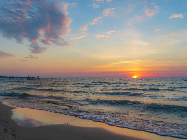 Coucher Soleil Sur Lac Huron — Photo