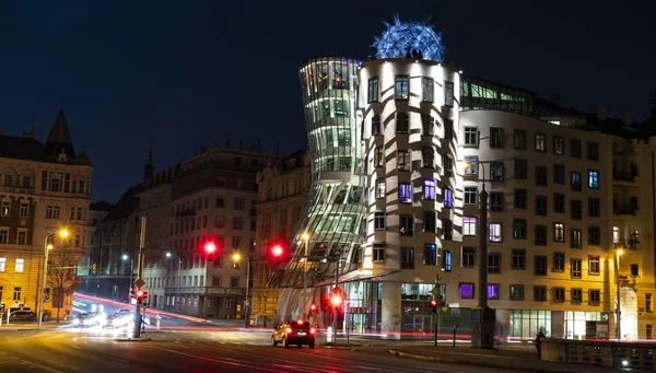 Night View Dancing House — Stock Photo, Image
