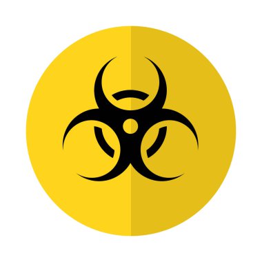 Biyolojik tehlike veya biyolojik tehdit ikonu. Virüs uyarısı. Tehlikeli Coronavirus Biyolojik tehlike sembolü. Vektör illüstrasyonu EPS10.