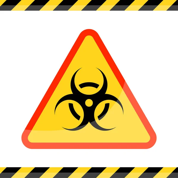 L'icône d'alerte Biohazard ou menace biologique. Signes avant-coureurs. Danger Coronavirus Symbole de danger biologique. Illustration vectorielle EPS10 . — Image vectorielle