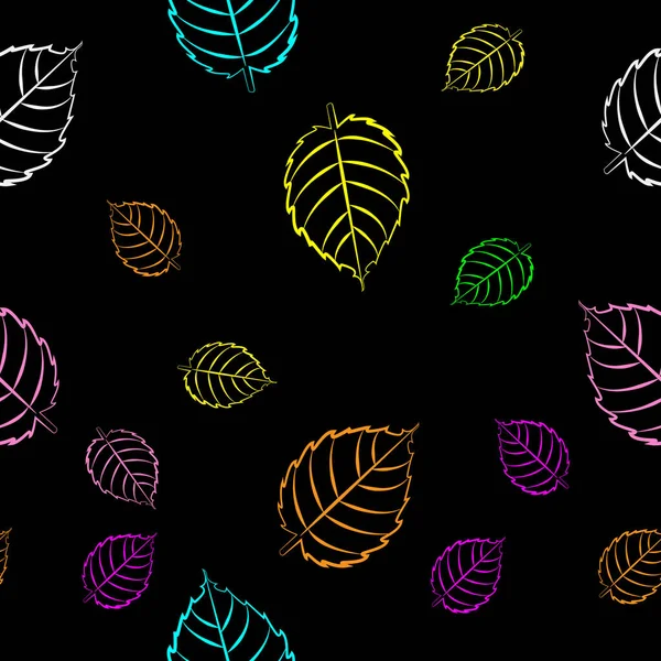 Plante Feuilles Colorées Motif Sans Couture Tissu Vecteur Avec Fond — Image vectorielle