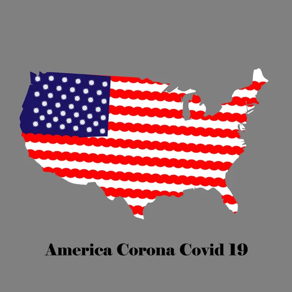 America Attackerar Sjukdom Corona Virus Banner Katastrofaffisch Pandemic America Flagga — Stock vektor