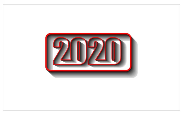 3d kırmızı çizgi 2020 arkaplan Mutlu yeni yıl tasarımı