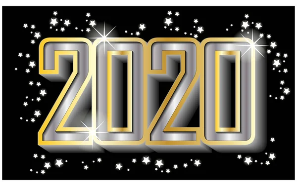 Mutlu yıllar 2020 arkaplan tasarım festivali yıldızı ışıl ışıl yeni yıl 2020 altın arka plan tasarımı