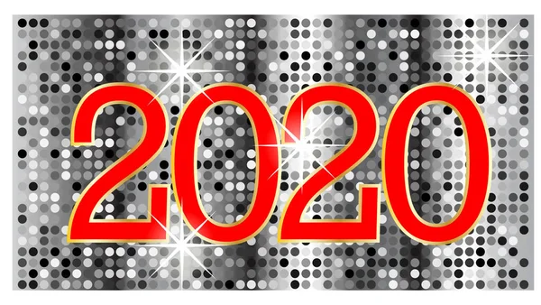 Króm Csillogó Boldog Évet 2020 Háttér Tervezés — Stock Vector