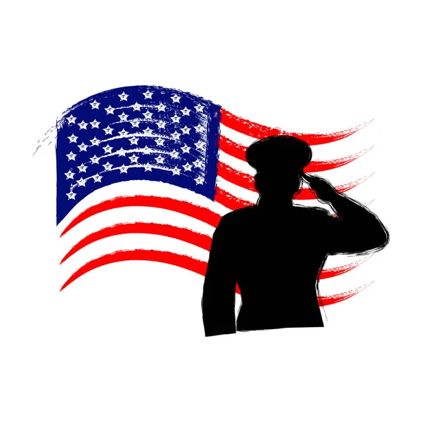 미군의 미국인을 상징한다 군인의 육군의 실루엣 로열티 프리 스톡 벡터