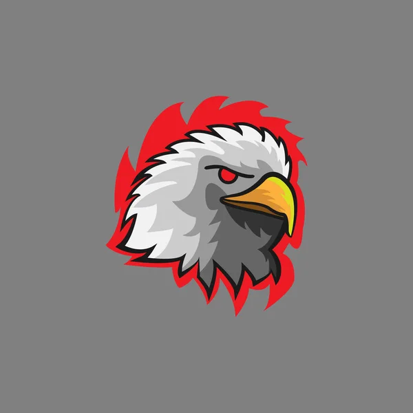 Baş Kartal Vahşi Logo Spor Kartal Vektör Illüstrasyonu Modern Amerikan — Stok Vektör