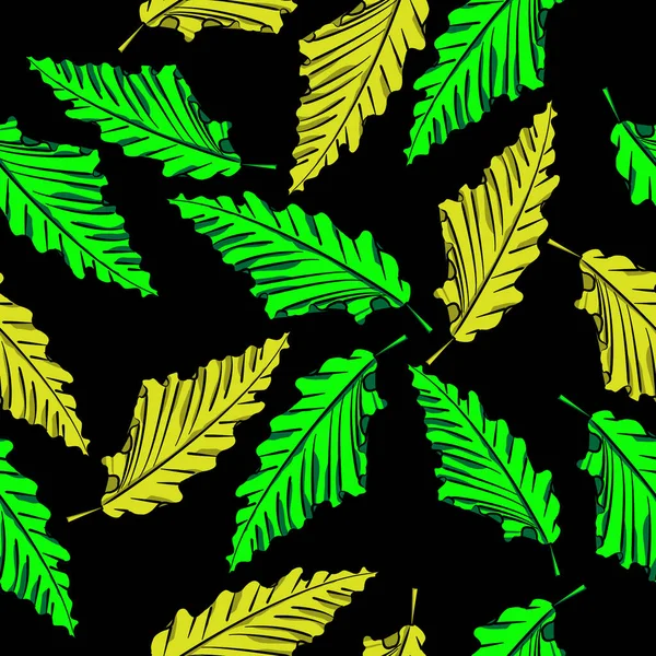 Anthurium Vague Feuille Vert Jaune Nature Motif Sans Couture Avec — Image vectorielle