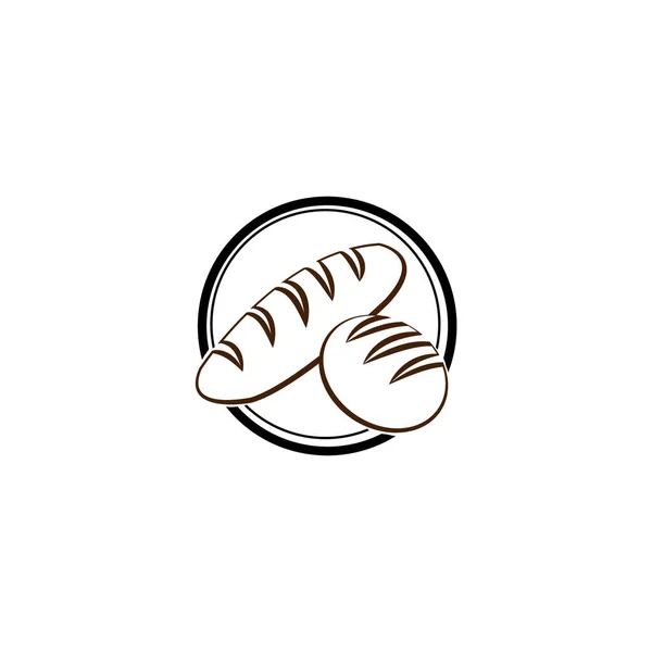 Logo ekmeği fırın kek maskotu. Halka çemberindeki basit logo