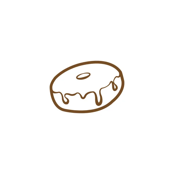 Талисман Пончиков Логотипа Пекарня Округлые Торт Пищевой Хлеб Вокруг Простой — стоковый вектор