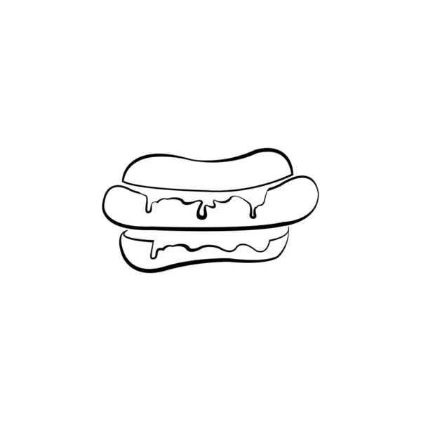 Logotipo Del Perro Caliente Logotipo Simple Para Empresa Cafetería Pan — Archivo Imágenes Vectoriales