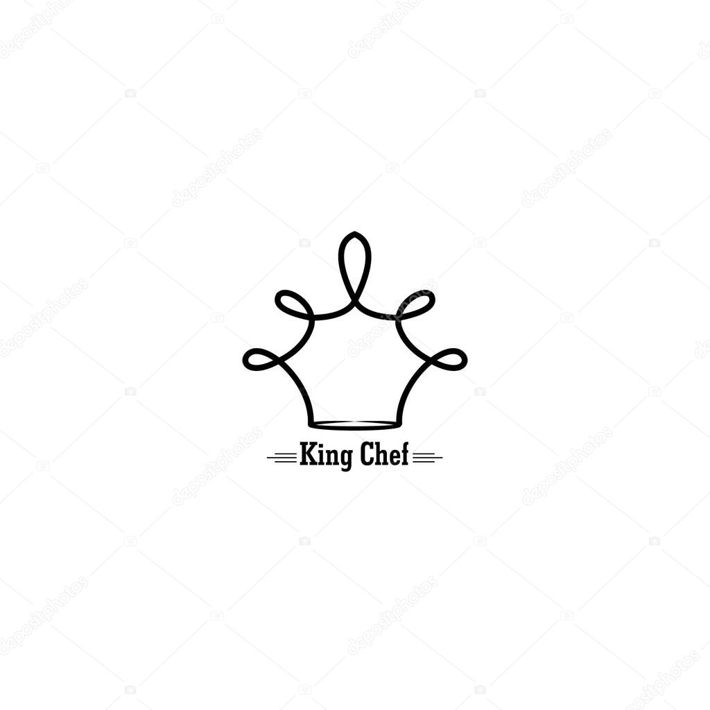 King chef logo. crown king chef mascot for brand your company