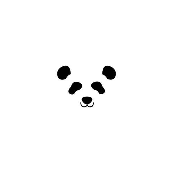 Panda Ansikte Logotyp Enkel Maskot Björn Illustration — Stock vektor