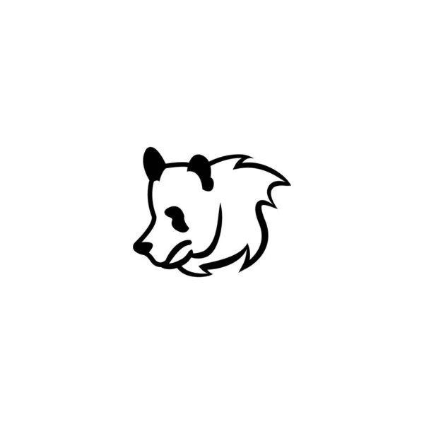 Logo Testa Panda Bear Orsacchiotto Vettore Isolato Mascotte Cartone Animato — Vettoriale Stock