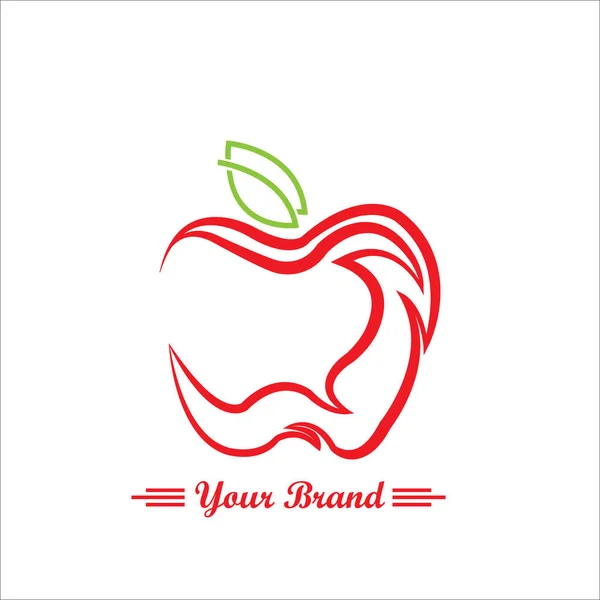 赤いリンゴのロゴは簡単です あなたの会社のためのマスコットフルーツ 新鮮なジュースのリンゴ — ストックベクタ
