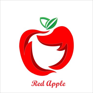 kırmızı elma logosu 3 boyut, şirketiniz için lüks maskot meyvesi, taze elma suyu.