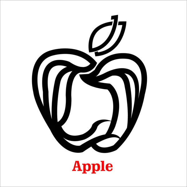 Apfellogo Einfach Mit Linienstil Maskottchen Obst Für Ihr Unternehmen Frischer — Stockvektor
