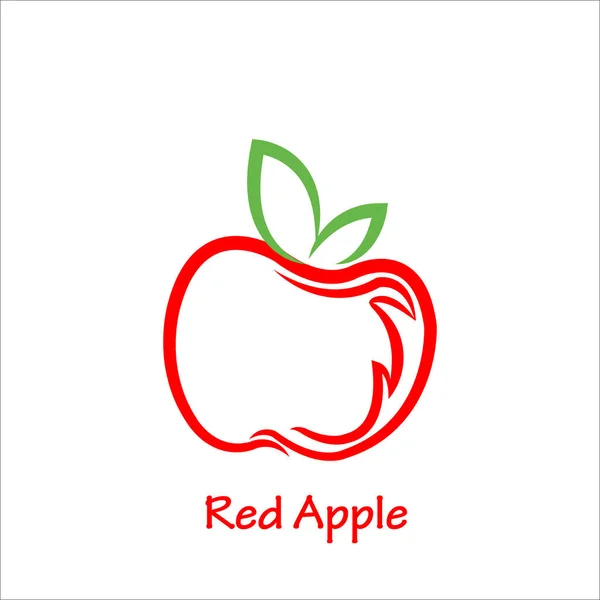 Kırmızı Elma Logosu Basit Şirketiniz Için Maskot Meyvesi Taze Elma — Stok Vektör