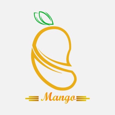 Mango logosu. taze buz suyu meyvesi