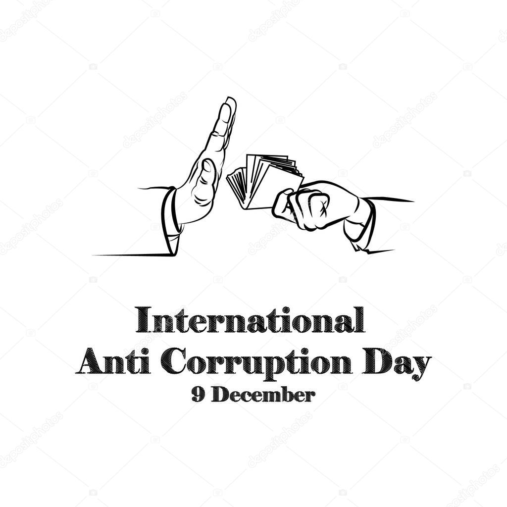 International anti-corruption day, 9 december, banner poster anti corruption illustration for printing