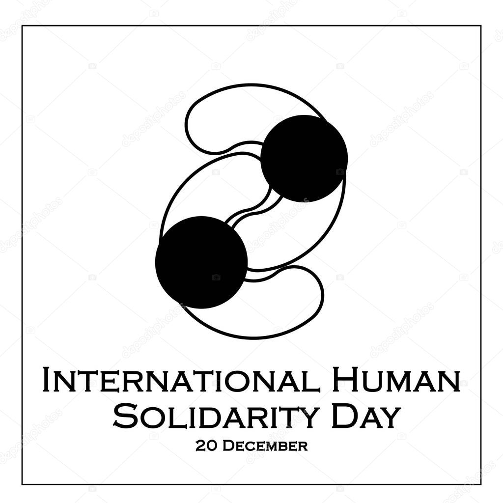 Logo hug from top view, human solidarity day. international human solidarity day