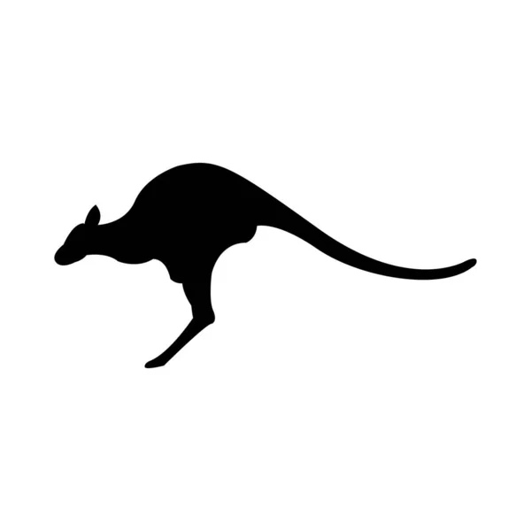 Sacchetto Canguro Mammifero Australia Silhouette Arte Illustrazione — Vettoriale Stock