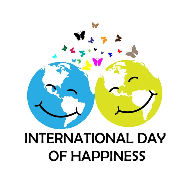 Poster Desain Hari Kebahagiaan Internasional Maret - Stok Vektor