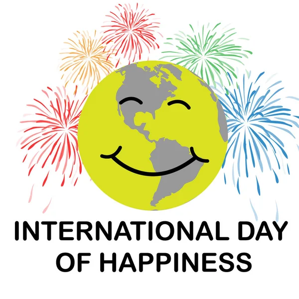 International Day Happiness Banner Poster Design March — Stock Vector