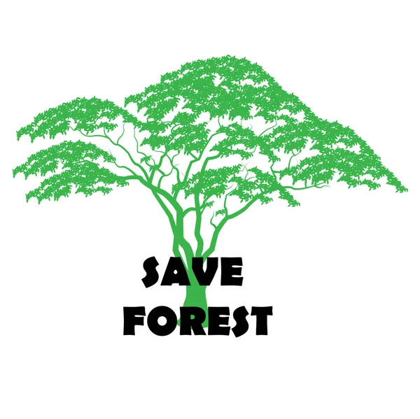 Träd Affisch World Forest Day Tryck Natur Mars — Stock vektor
