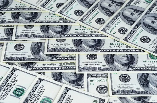 Antecedentes Con Billetes Cien Dólares Estados Unidos Dinero Textura — Foto de Stock