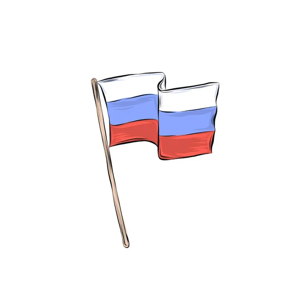 Rüzgarda Dalgalanan Rus Bayrağı — Stok Vektör