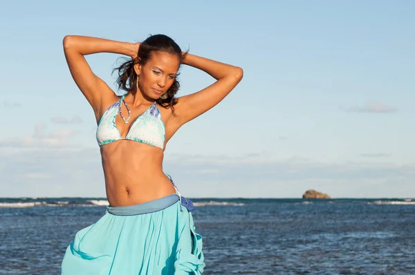 Portrait of a Dominican Girl dressing bikini — Stock Photo, Image