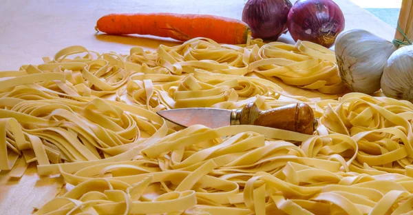 Fettuccini or Tagliatelle — Stock Photo, Image