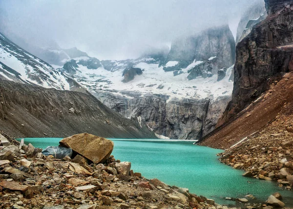 Torres Del Paine Πυροβολήθηκε Κατά Διάρκεια Του Circuit Trekking Παταγονία — Φωτογραφία Αρχείου