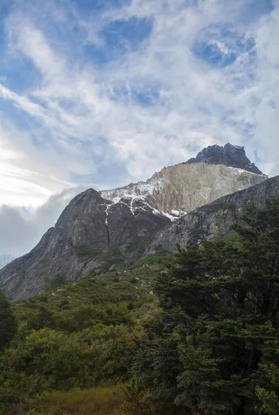 Los Cuernos Skalní Útvary Pořízené Během Trekking Okruh Torres Del — Stock fotografie
