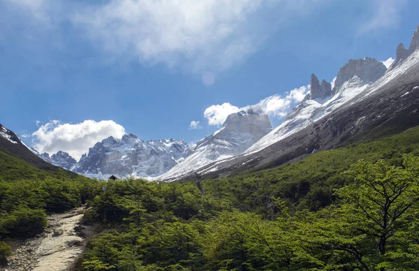 Francuska Dolina Atrakcja Lub Park Narodowy Torres Del Paine Nakręcona — Zdjęcie stockowe