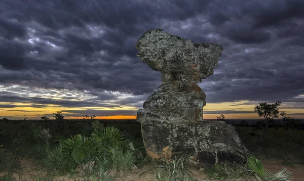 Pedra Baliza Sunrise Pedra Baliza Located Border Brazilian States Bahia — Stock Photo, Image