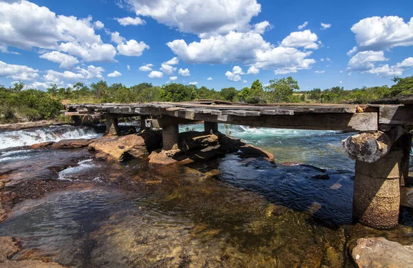 Clear Water River Jalapao Brazil Blue Clouded Sky — Stock Photo, Image