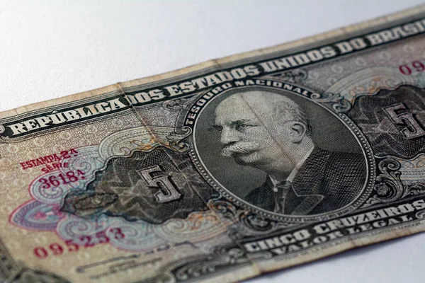 Cruzeiros Banknotunun Ayrıntıları Eski Bir Brezilya Para Birimi — Stok fotoğraf