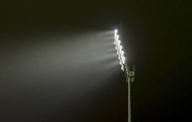 Bir spor Stadyumu sel geceleri ışık Görünümü Kapat