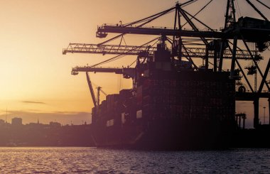 Limanda büyük konteyner gemisi Sillhoette