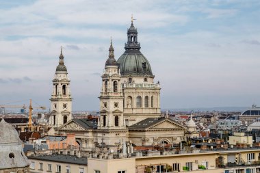 View of Budapest, Hungary. Cityscape with blue sky and white clouds
