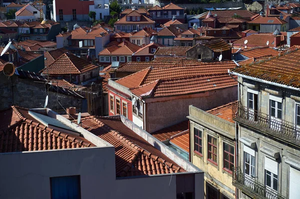Vista Los Tejados Las Casas Antiguas Porto Portugal Verano 2019 — Foto de Stock