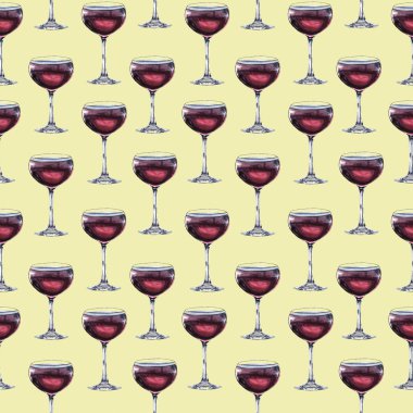      Suluboya Şarap kadehi desen 