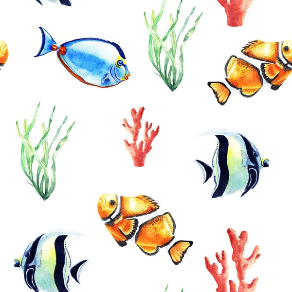 Motif de poissons aquarelle — Photo