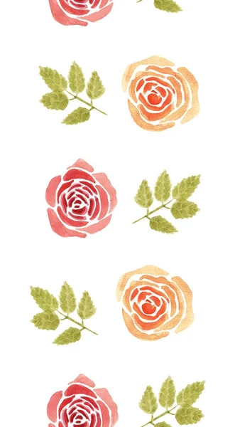 Акварель Рожеві Троянди Візерунок — стокове фото